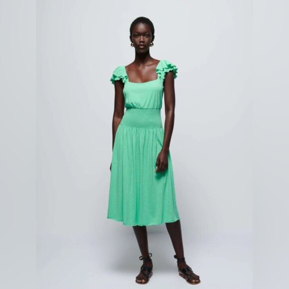 NWT Size L  Nation LTD Brittini SmockedWaist Midi Dress - Picture 6 of 16